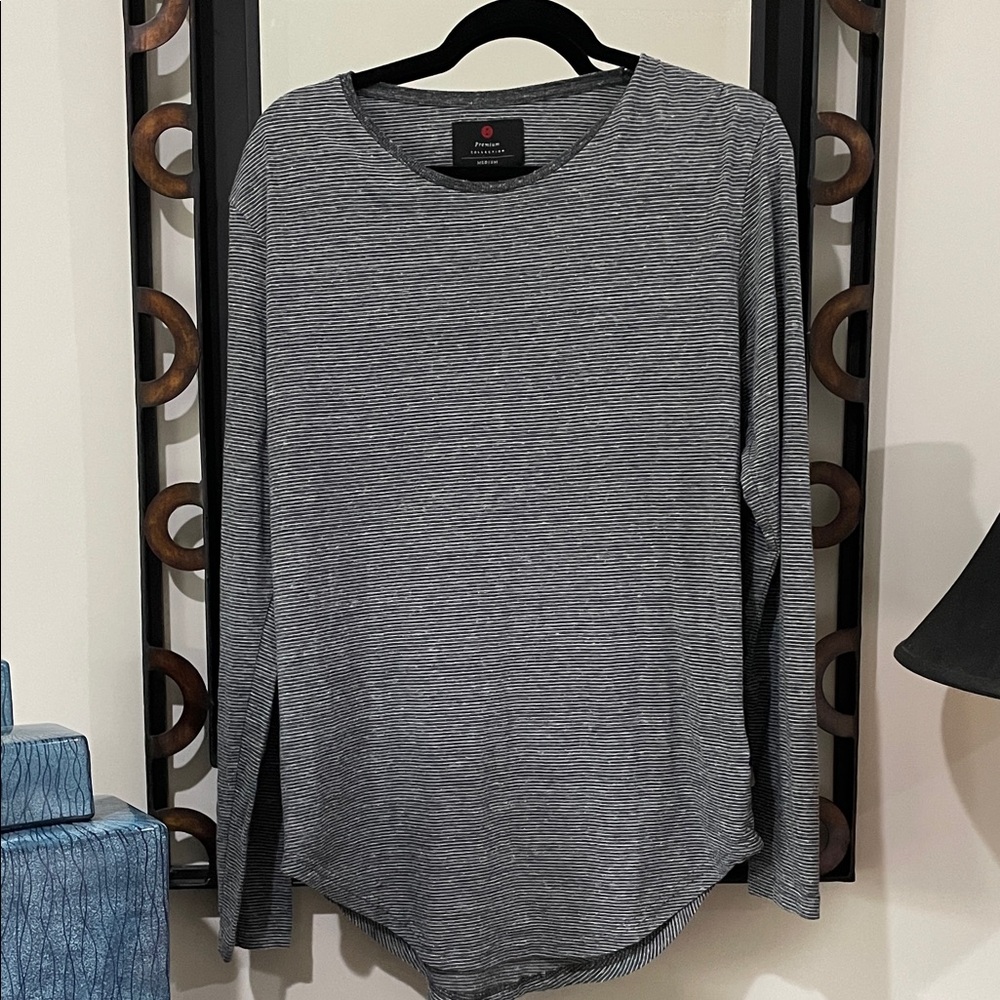 Cotton On Black and White Striped Long Sleeve Top